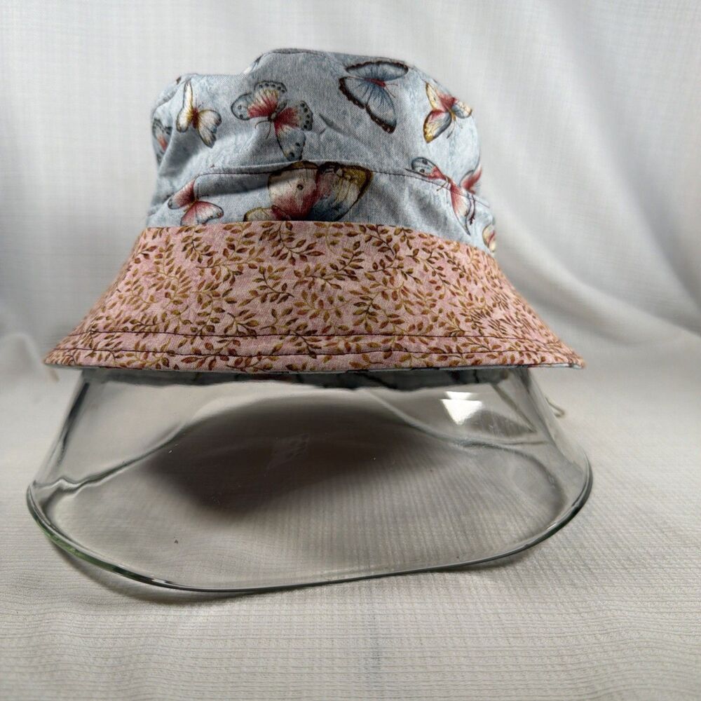 New Mad Hatter Port Townsend Handcrafted Reversible Bucket Hat Butterfly Floral - Picture 4 of 8